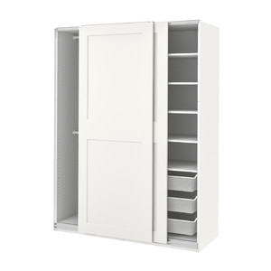 PAX / GRIMO Wardrobe, white/white, 150x66x201 cm