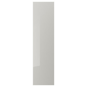 FARDAL Door with hinges, high-gloss light grey, 50x195 cm