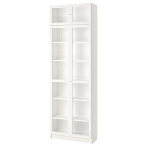 BILLY / OXBERG Bookcase, white, 80x237x30 cm