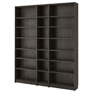 BILLY Bookcase comb with extension units, dark brown oak effect, 200x28x237 cm