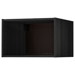 METOD Fridge/freezer top cabinet frame, black wood effect, 60x60x40 cm