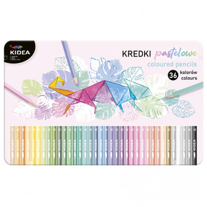 Kidea Coloured Pencils 36 Pastel Colours in Metal Box