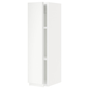 METOD Wall cabinet with shelves, white/Voxtorp matt white, 20x80 cm