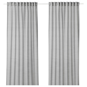 HILJA Curtains, 1 pair, grey, 145x300 cm