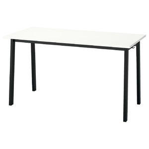MITTZON Conference table, white/black, 140x68x75 cm