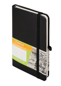 Notepad A6 80 Sheets/160 Pages, hard cover, black