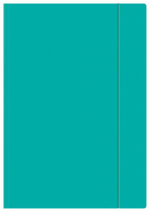 Folder with Elastic Band A4, turquoise, 10pcs