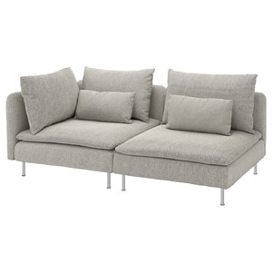 SÖDERHAMN 3-seat sofa, with open end, Viarp beige/brown