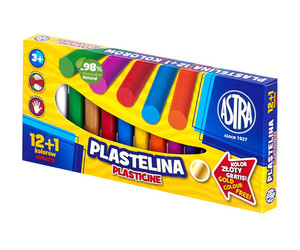 Astra Plasticine 12 Colours + 1 Gold 98% Natural 3+