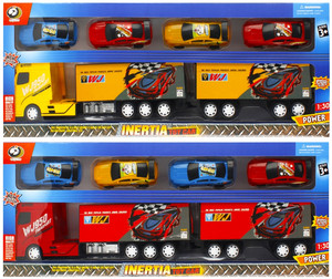 Inertia Toy Car Transport Truck 1:30, assorted colours, 3+