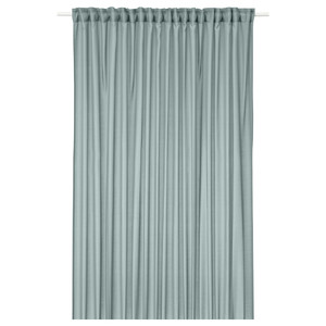 STENFRÖ Sheer curtain, 1 piece, with heading tape/turquoise, 300x300 cm