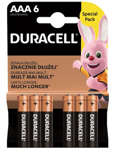 Duracell Alkaline Batteries Basic AAA/LR3 6pcs