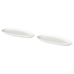 FRÖJDEFULL Serving plate, white, 23x11 cm, 2 pack