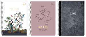 Spiral Notebook A4 80 Sheets Squared 5-pack, assorted designs
