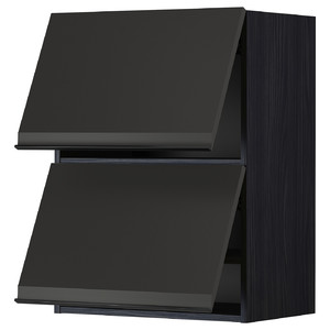 METOD Wall cabinet horizontal w 2 doors, black/Upplöv matt anthracite, 60x80 cm