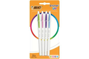BIC Ballpoint Pens Medium Point Cristal Up Fun 4pcs