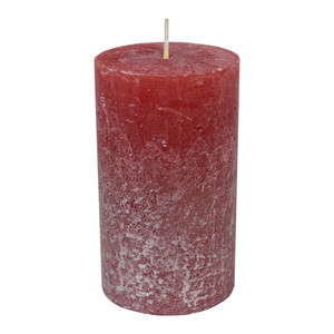 Rustic Candle 12cm, red/silver