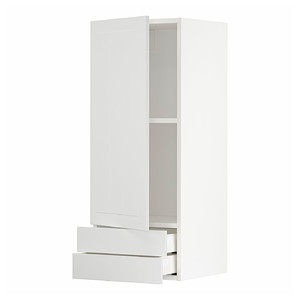 METOD / MAXIMERA Wall cabinet with door/2 drawers, white/Stensund white, 40x100 cm