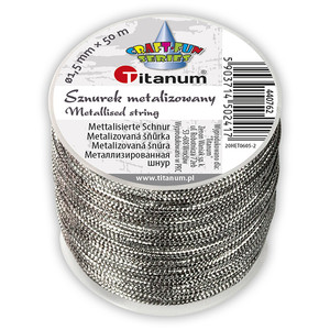 Metallised String 1.5mm x 50m, silver