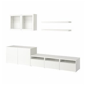 BESTÅ / LACK TV storage combination, white, 300x42x195 cm