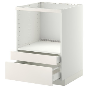 METOD / MAXIMERA Base cabinet f combi micro/drawers, white, Veddinge white, 60x60x80 cm