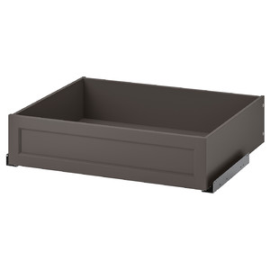 KOMPLEMENT Drawer with framed front, dark grey, 75x58 cm