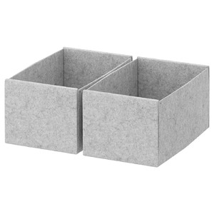 KOMPLEMENT Box, light gray, 15x27x12 cm, 2 pack
