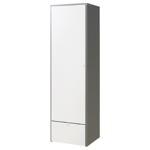 VISTHUS Wardrobe, grey/white, 63x59x216 cm