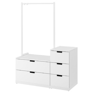 NORDLI Chest of 5 drawers, white, 120x169 cm