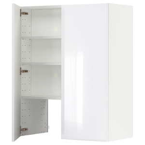 METOD Wall cb f extr hood w shlf/door, white/Ringhult white, 80x100 cm