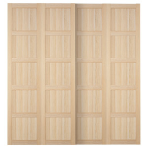 BERGSBO Pair of sliding doors, white stained oak effect, 200x236 cm