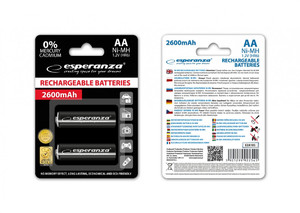 Rechargeable Batteries AA 2600mAh black 2 PCS