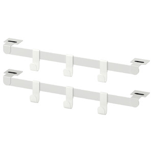 HJÄLPA 2 susp rails+6 hooks+2 pck fittings, white, 40 cm