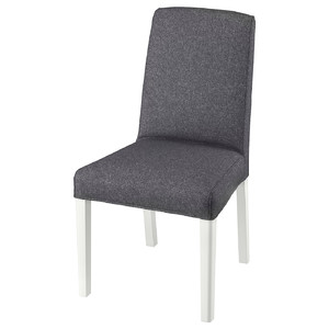BERGMUND Chair, white/Gunnared medium grey