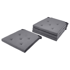 JUSTINA Chair pad, grey, 42/35x40x4 cm, 4 pack