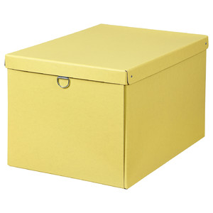NIMM Storage box with lid, yellow, 35x50x30 cm