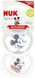 NUK Soother Pacifier Space Disney Mickey Mouse 2pcs 18-36m, white