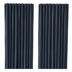 SANELA Room darkening curtains, 1 pair, dark blue, 140x300 cm