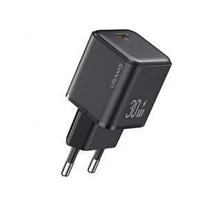 USAMS Wall Charger EU Plug USB-C PD 3.0 30W Fast Charging, black