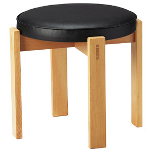 HOLMSJÖ Stool, beech/Jonsbyn black