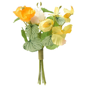SMYCKA Artificial bouquet, in/outdoor/yellow orange, 30 cm