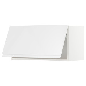 METOD Wall cabinet horizontal w push-open, white/Voxtorp high-gloss/white, 80x40 cm
