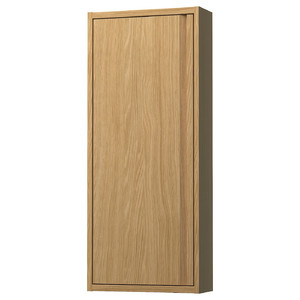 ÄNGSJÖN Wall cabinet with door, oak effect, 40x15x95 cm