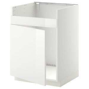 METOD Base cab f HAVSEN single bowl sink, white/Ringhult white, 60x60 cm