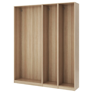 PAX 3 wardrobe frames, white stained oak effect, 200x35x236 cm