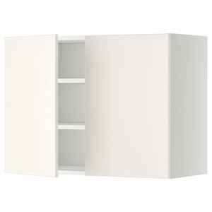 METOD Wall cabinet with shelves/2 doors, white/Veddinge white, 80x60 cm