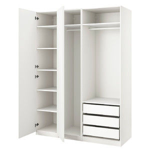 PAX / VIKANES Wardrobe, white, 175x58x236 cm