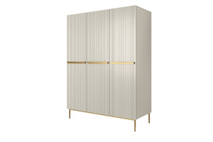 Wardrobe Nicole 150 cm, cashmere, gold handles and legs