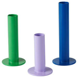 TUVKORNELL Candle holder, set of 3, mixed colours