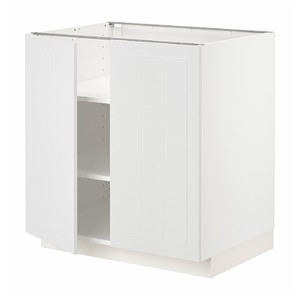 METOD Base cabinet with shelves/2 doors, white/Stensund white, 80x60 cm